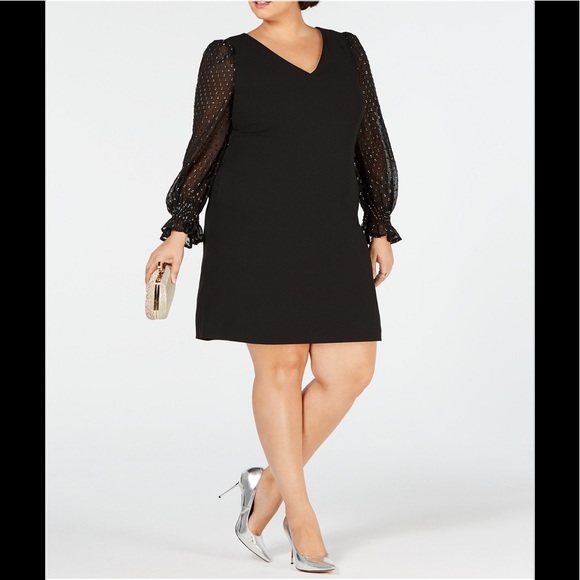 Betsey Johnson Plus Size Illusion-Sleeve Dress,NWT - Picture 3 of 3